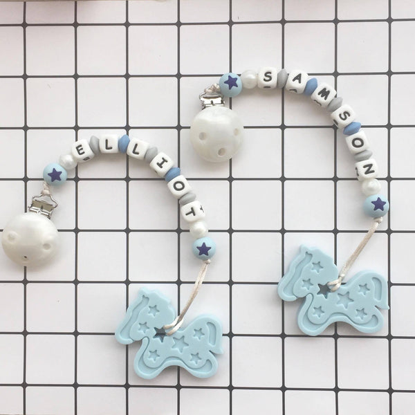 Personalized Pony Teether (Blue)