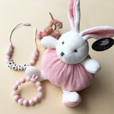 KIDS TEETHING BRACELET - BUNNY (PINK)